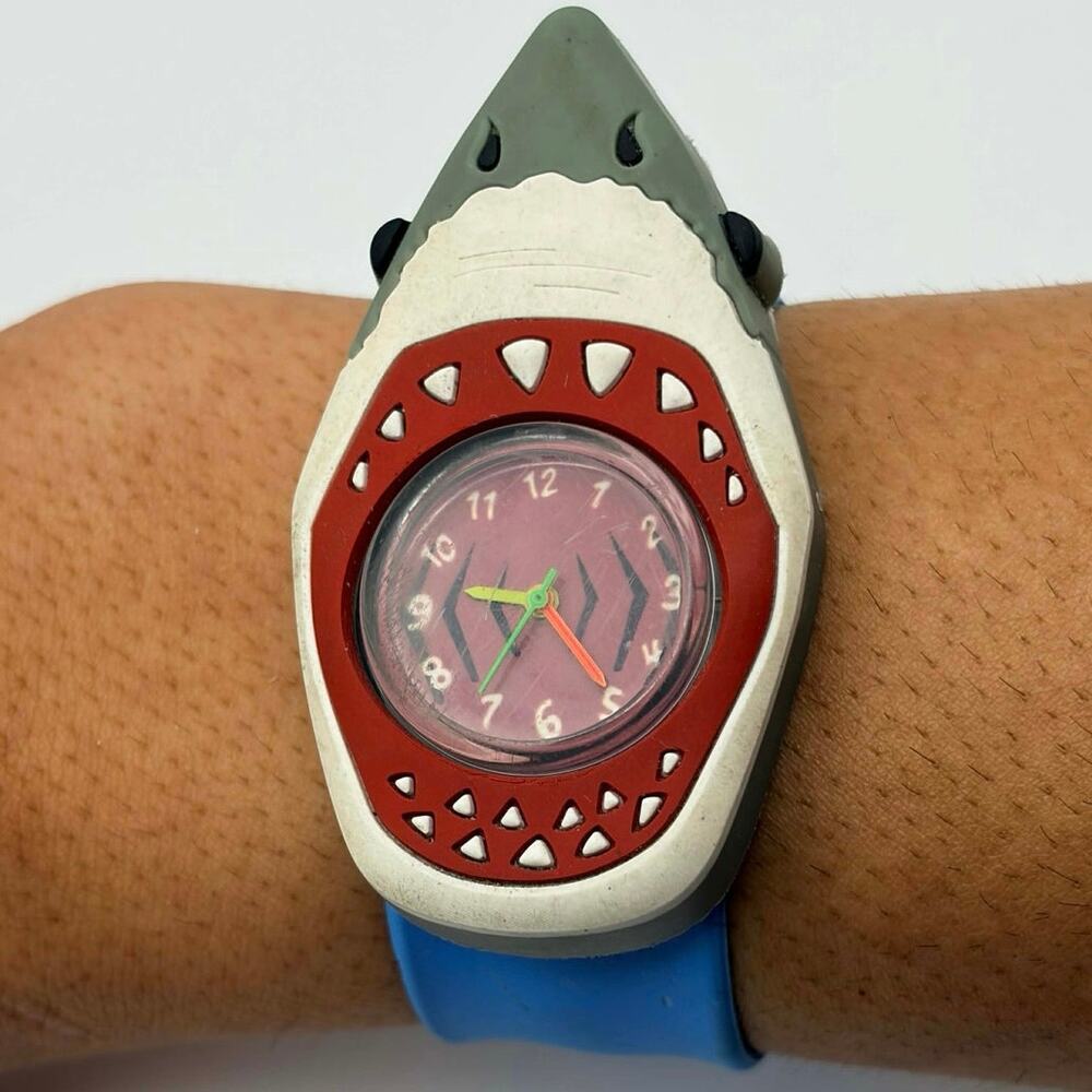 Blue & Red Shark Kids Snap Watch